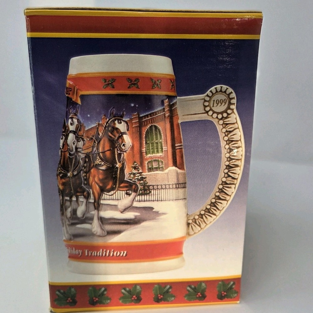Budweiser Holiday Stein 1999 "A CENTURY OF TRADITION" 20th Anniversary NIB W/COA - Picture 5 of 7